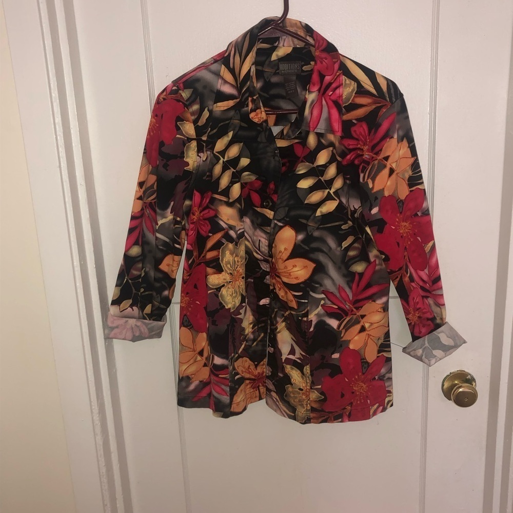 Chico's Additions Floral blouse/ jacket. Vibrant colours , preloved